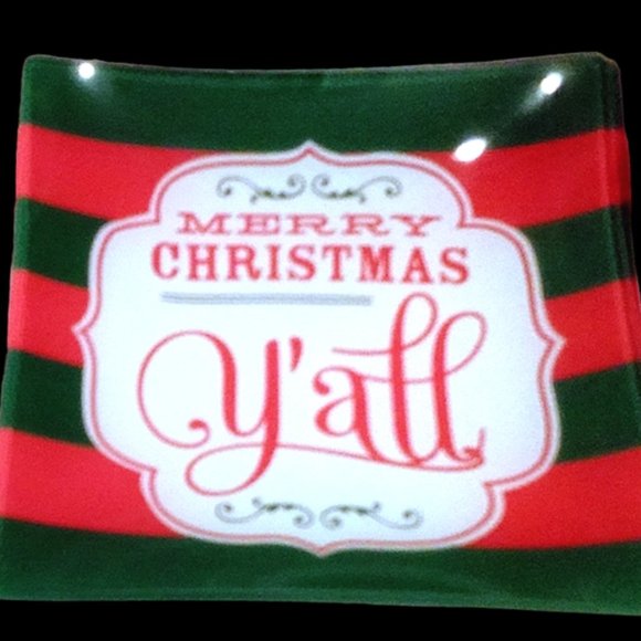 Christmas Glass Appetizer Tray,  Set of 4 Snack Plates, Glass Dessert Plates - Picture 6 of 10